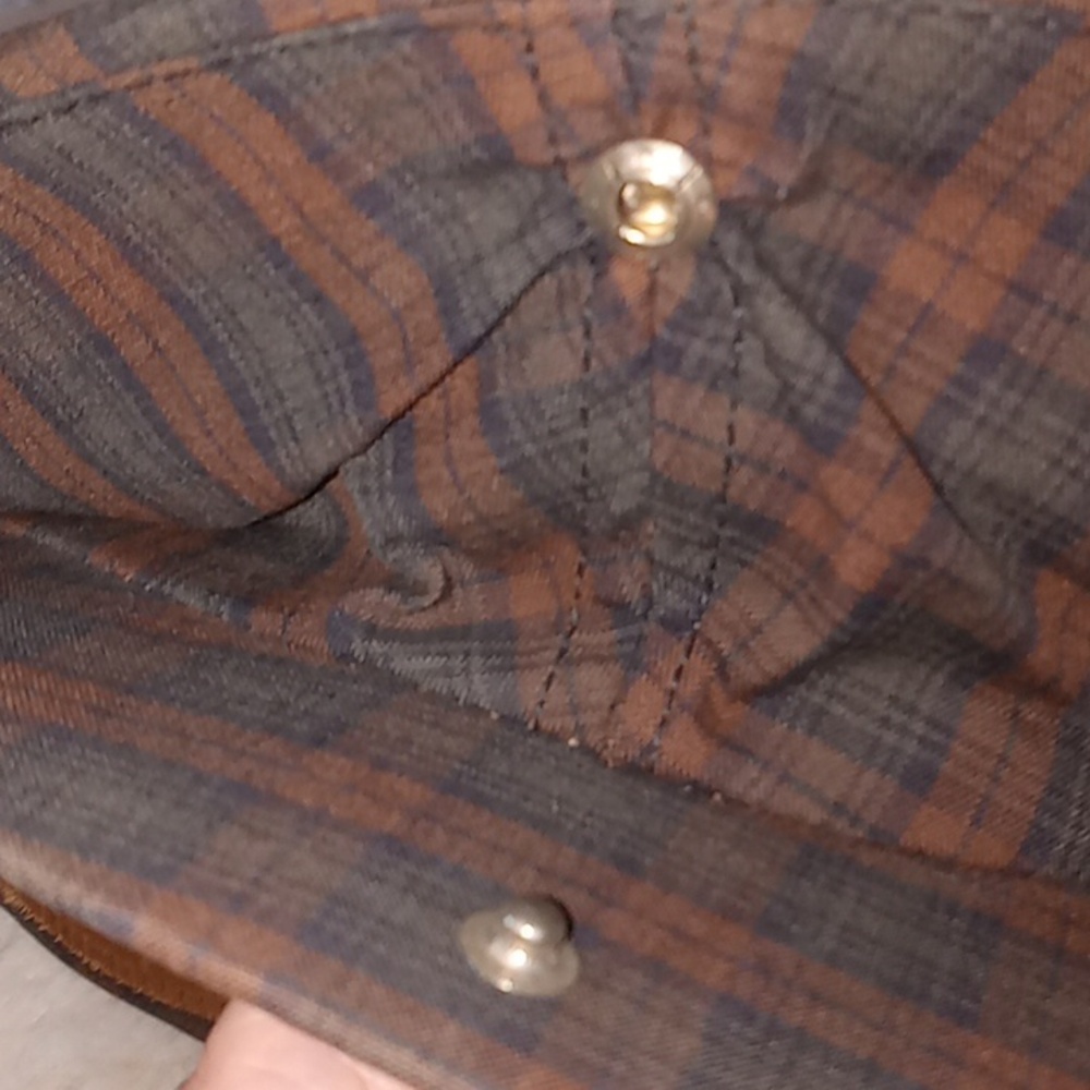 Vintage Harvard Sports Headwear snap front cotton plaid Small newsboy cap - Picture 7 of 7